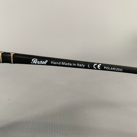 PERSOL Black Silver Acetate Sunglasses - Picture 6 of 8